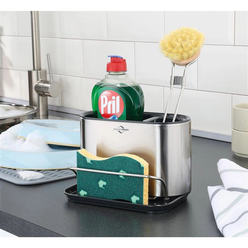 Kuchenprofi - organizer na akcesoria do zmywania, stal nierdzewna/tworzywo sztuczne, 18 x 13 x 12,5 cm Primus