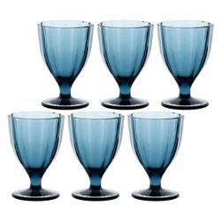Rose&Tulipani - zestaw 6 kieliszków 300 ml niebieski Amami