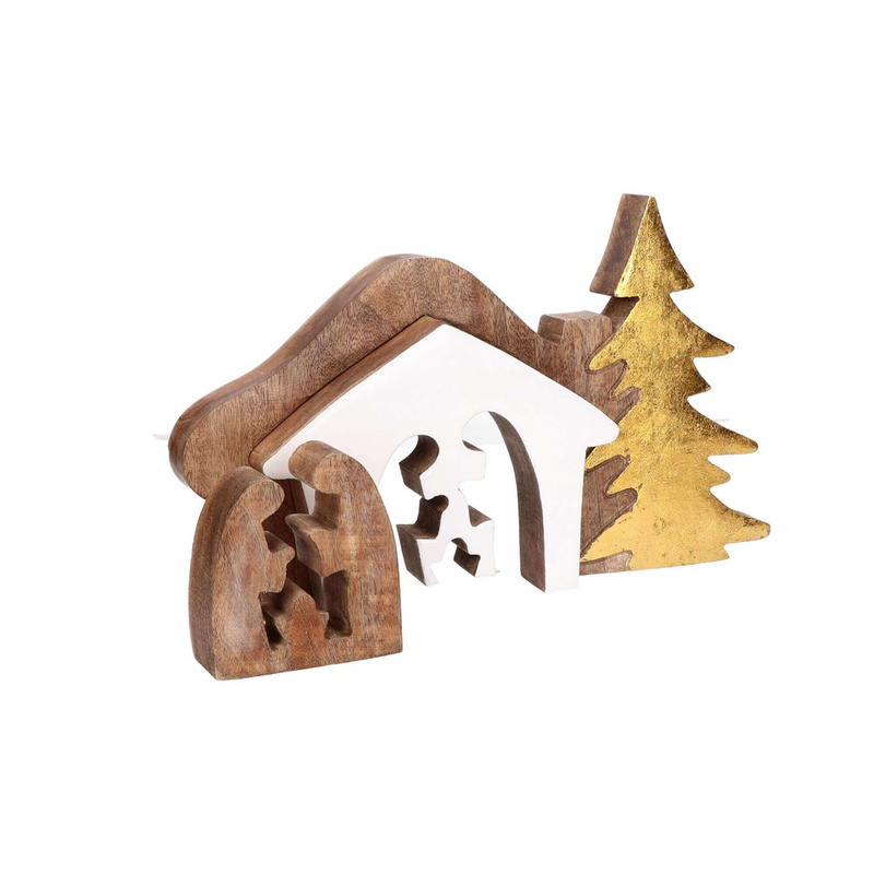 RITUALI DOMESTICI - LINCASTRO Drewniana szopka bożonarodzeniowa L