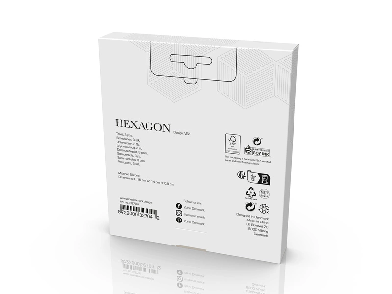 Zone Denmark - Podkładki pod naczynia 3 szt. Hexagon Khaki/Sand/Almond