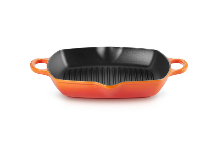 Le Creuset - patelnia żeliwna grillowa z dwoma uchwytami 30 cm Płomienna