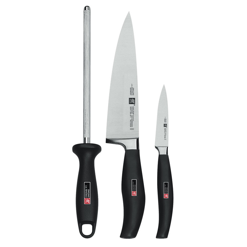 Zwilling - Zestaw 2 noży + ostrzałka Five Star