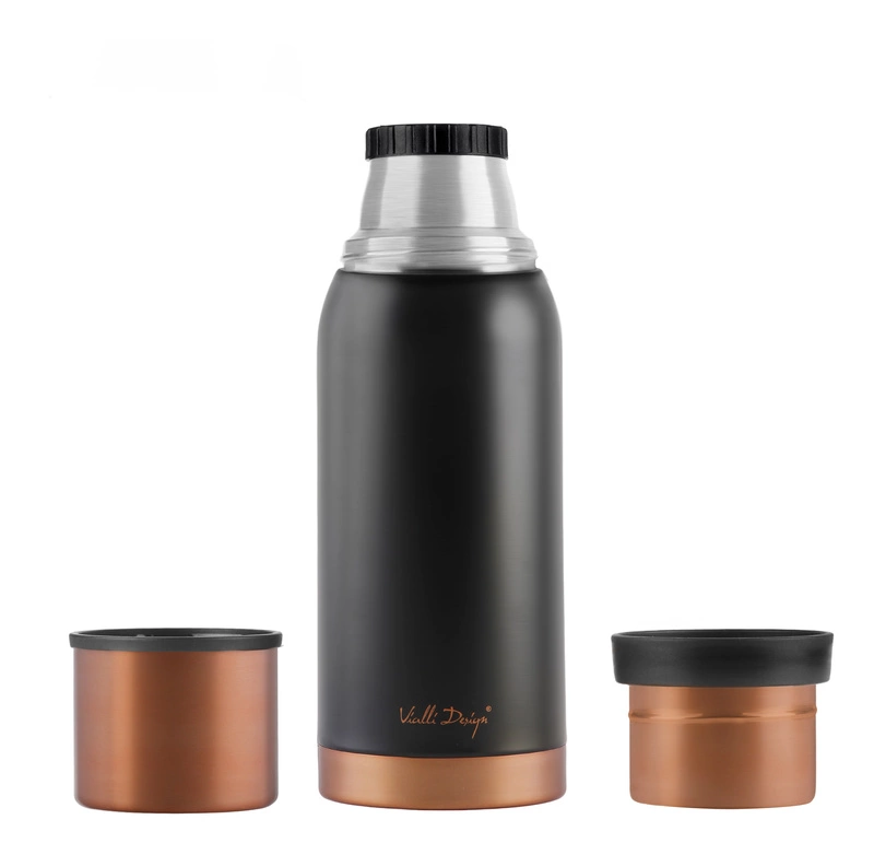 Vialli Design - Termos turystyczny 1l FUORI czarny Rose Gold