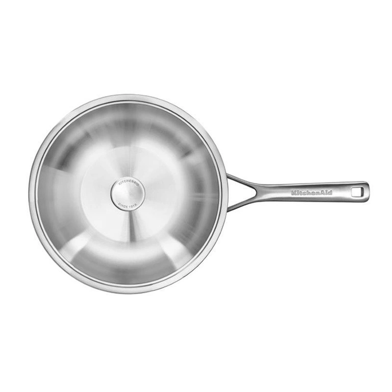 KitchenAid - Wok z pokrywką 3-warstwowy, stalowy - 28 cm
