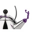 Alessi - czajnik z gwizdkiem, koszykarz, fioletowa rączka 9093