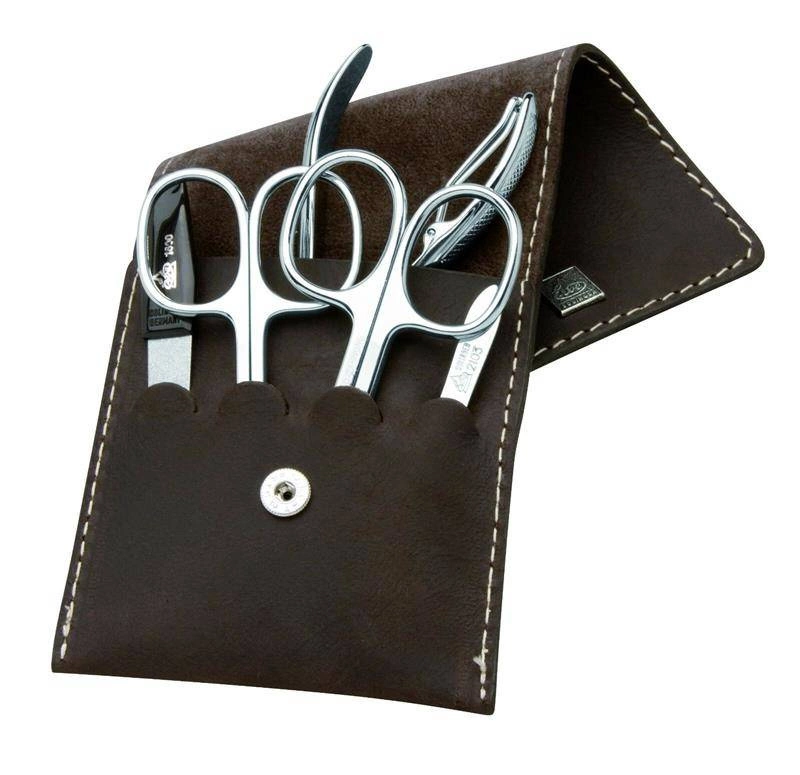 Erbe Solingen - Zestaw do manicure 5 cz. stal niklowana brązowy