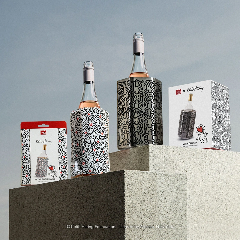 VacuVin - Cooler do wina Hive x Keith Haring ze stali nierdzewnej
