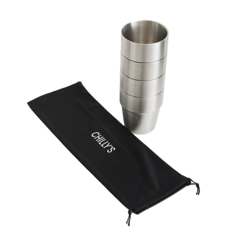 Chilly's Bottles - Kubki składane, zestaw 4 sztuk, 300 ml - stalowe