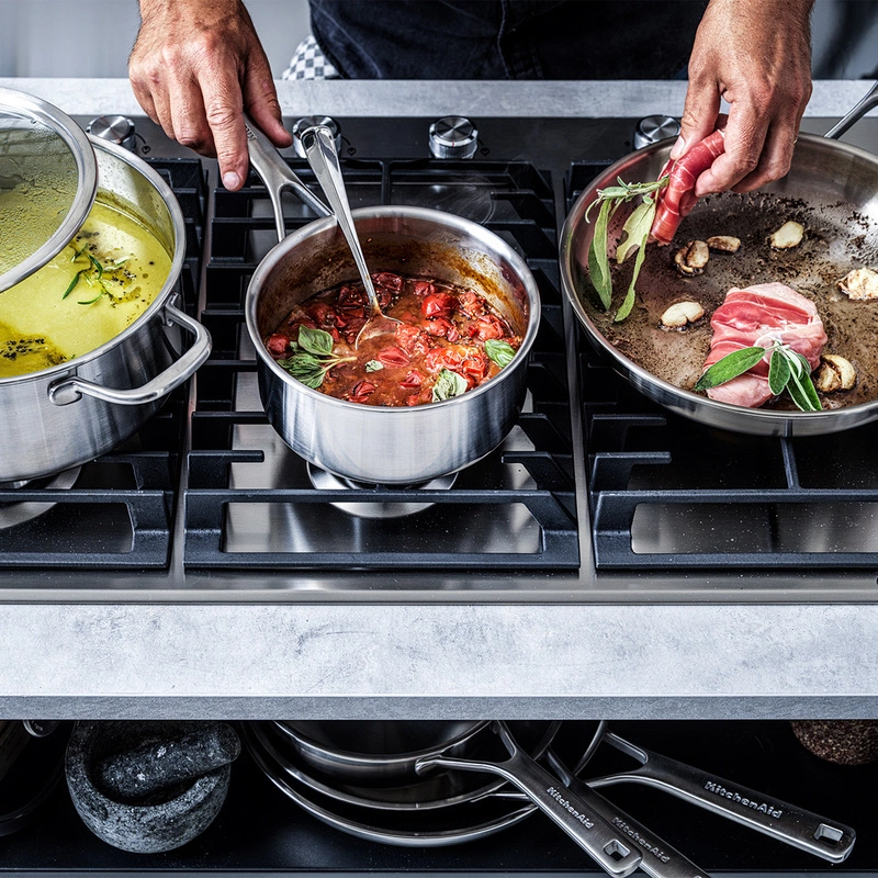 KitchenAid - Rondel z pokrywką 3-warstwowy, stalowy - 1,5L