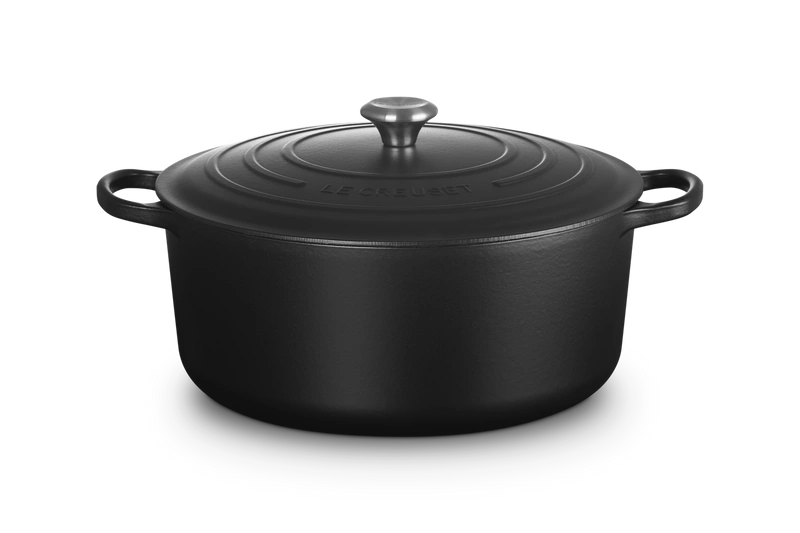 Le Creuset brytfanna żeliwna emaliowana Signature okrągła 34 cm 12 l czarna
