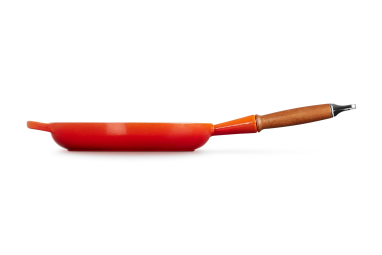 Le Creuset - patelnia żeliwna z drewnianym uchwytem 26 cm Płomienny