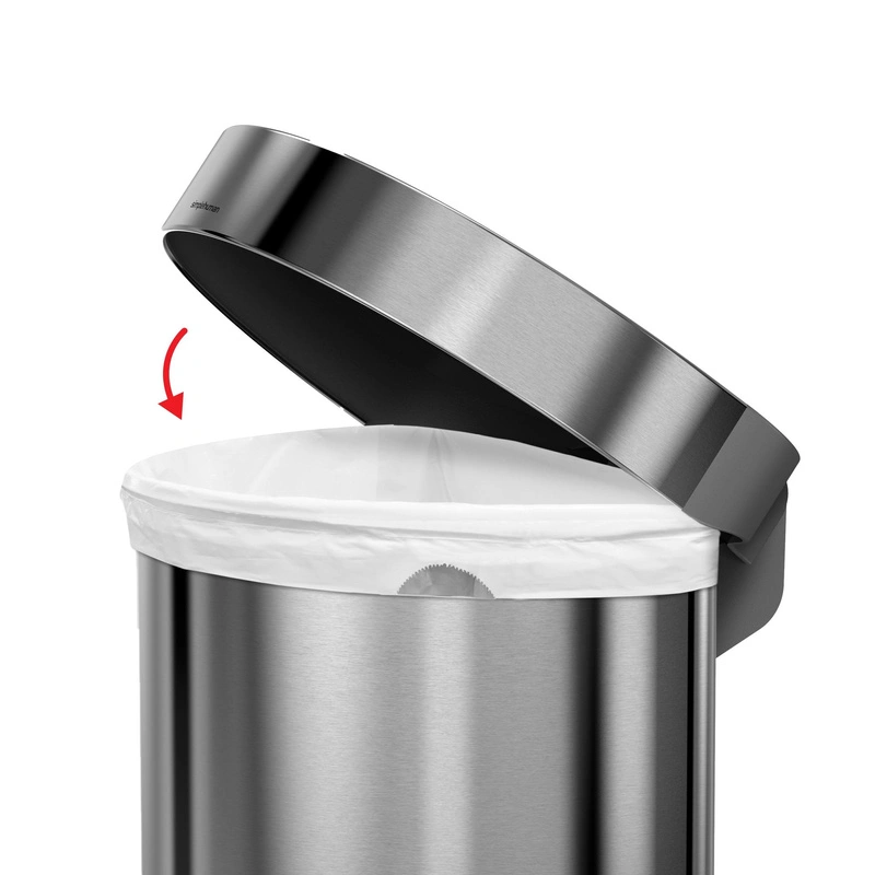simplehuman - Kosz na śmieci 45L pedałowy półokrągły - stal FPP