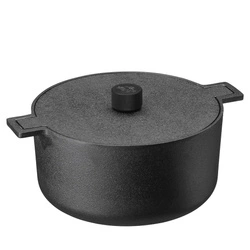 Skeppshult - NOIR Garnek żeliwny z pokrywą - 5 ltr, czarny