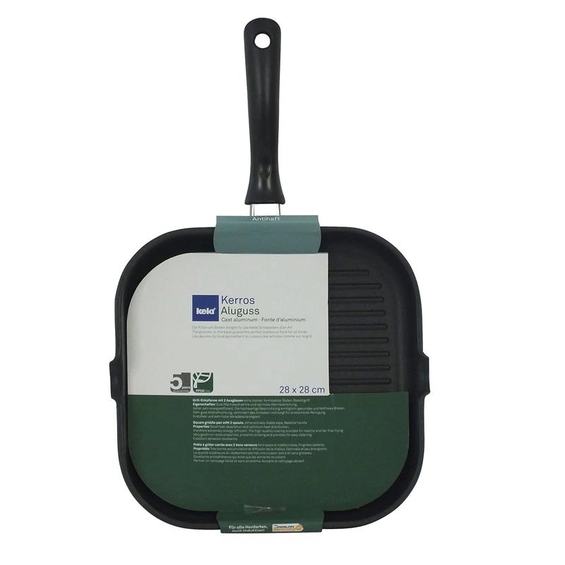 Kela - patelnia grillowa, kwadratowa, 28x28x4 cm Kerros