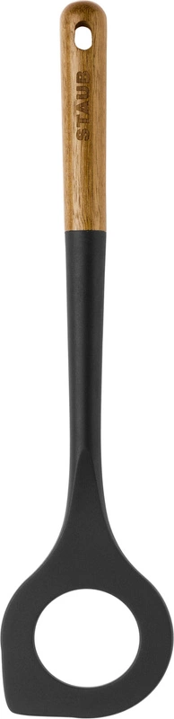 Staub łyżka do risotto czarny silikon i drewno akacjowe 31 cm