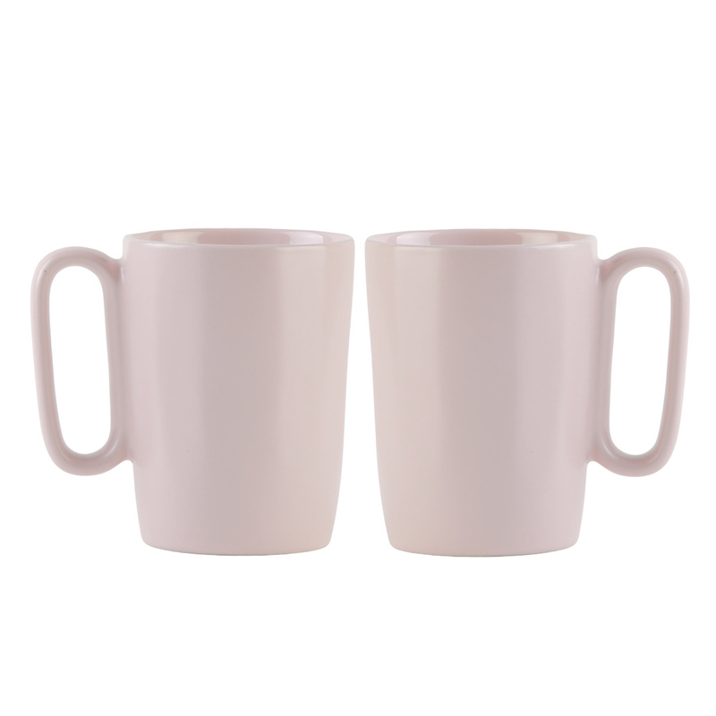 Vialli Design - Dwa kubki ceramiczne z uszkiem 250 ml Fuori rożowe