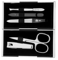 Erbe Solingen - Zestaw do manicure 5 cz. stal niklowana etui pudełko matowe