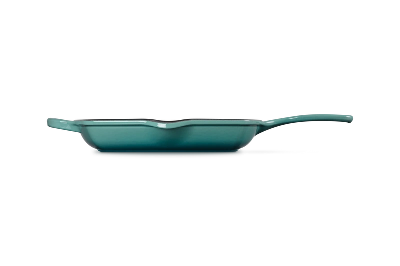 Le Creuset - patelnia żeliwna grillowa z dwoma uchwytami 26 cm bleu riviera