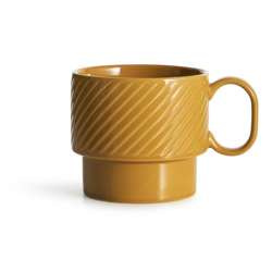 Sagaform - filiżanka do herbaty, żółta, ceramika, 0,4 l, wys. 9 cm Coffee & More