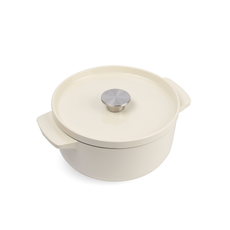 KitchenAid - garnek żeliwny z pokrywką 3,3L Almond Cream