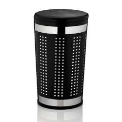 Kela - Kosz na pranie z siedziskiem czarny Sevilla