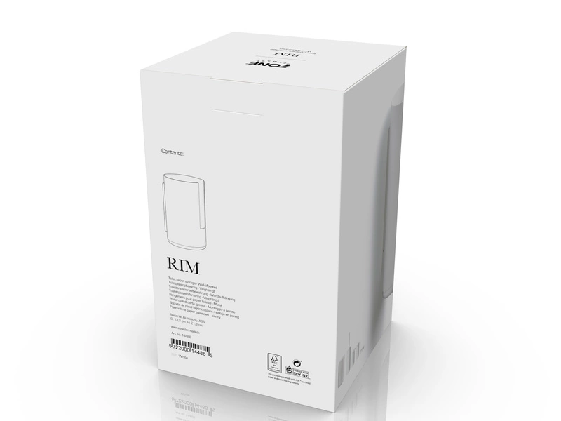 Zone Denmark - Pojemnik ścienny na papier toaletowy Rim White