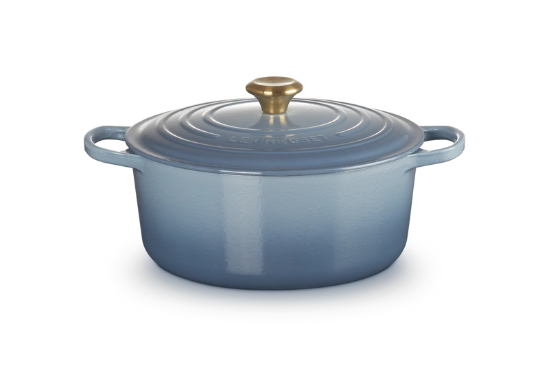 Le Creuset brytfanna żeliwna emaliowana Signature okrągła 28 cm 6,7l chambray