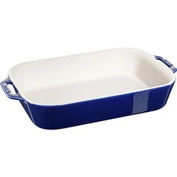 Staub - prostokątny półmisek ceramiczny 4.5 l, niebieski