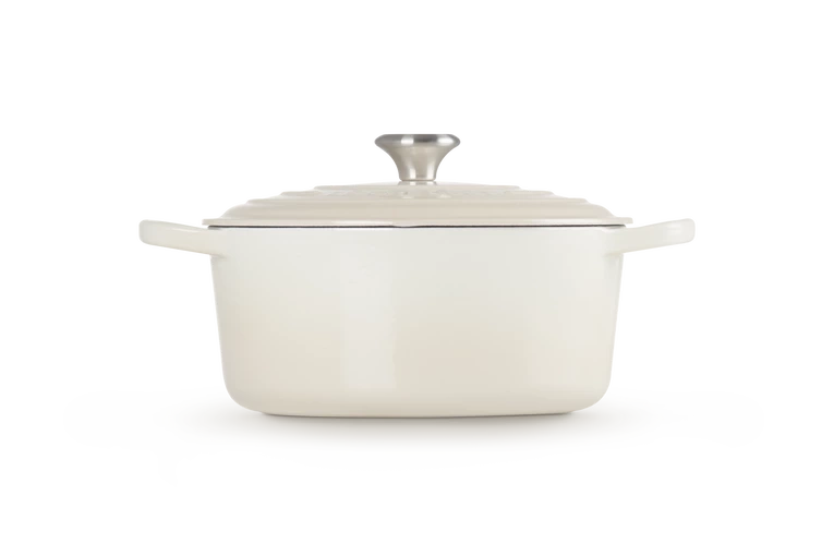 Le Creuset - brytfanna żeliwna emaliowana Signature okrągła 26 cm 5,3 l meringue