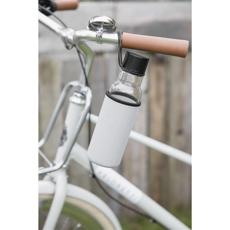 Sagaform - butelka na wodę, szary pokrowiec, 0,6 l, śred. 7 x 26 cm, szkło borokrzemowe/neopren To Go