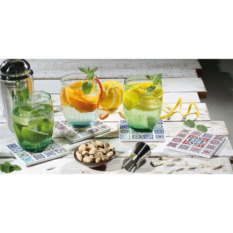 Zassenhaus - podkładka pod szklanki, ceramika/korek, 11 x 11 cm, romb Marrakesch