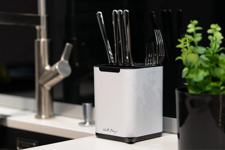 Vialli Design - Ociekacz na sztućce Livio Duo biały