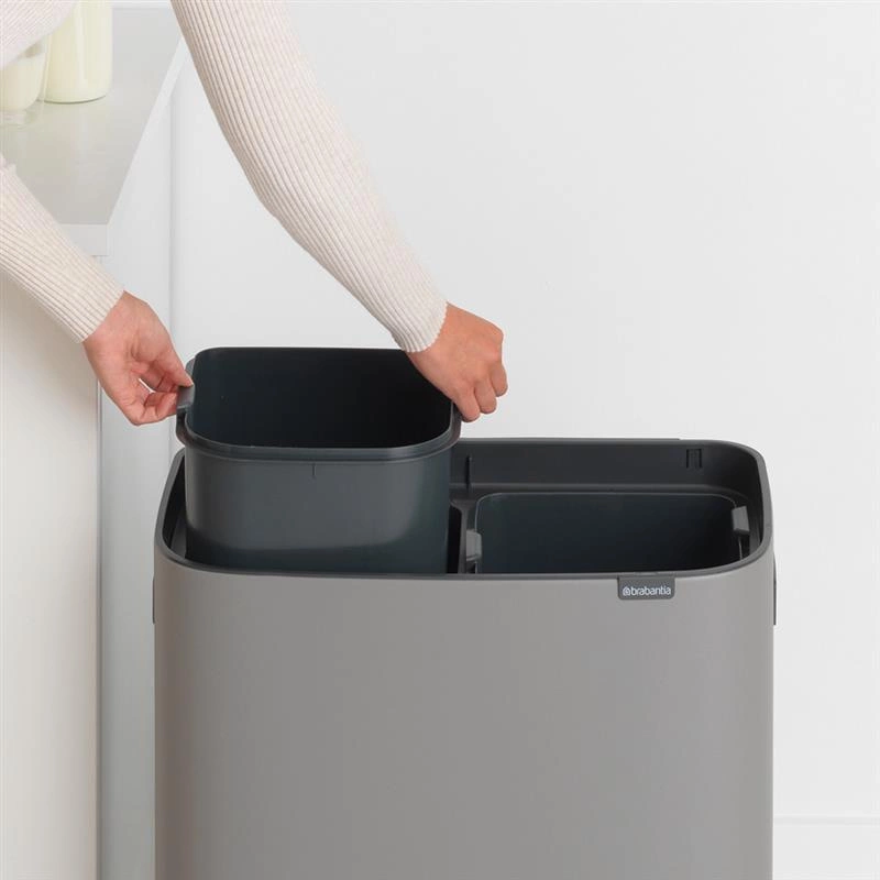 Brabantia - kosz na śmieci Bo Touch Bin 60L (2 x 30) mineralny betonowy