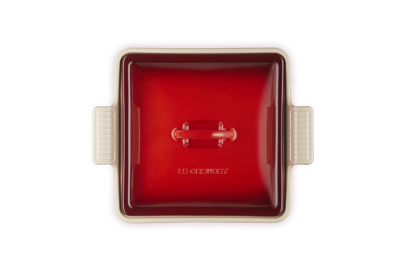 Le Creuset - Kwadratowa Forma z Pokrywką 23 cm Wiśniowy