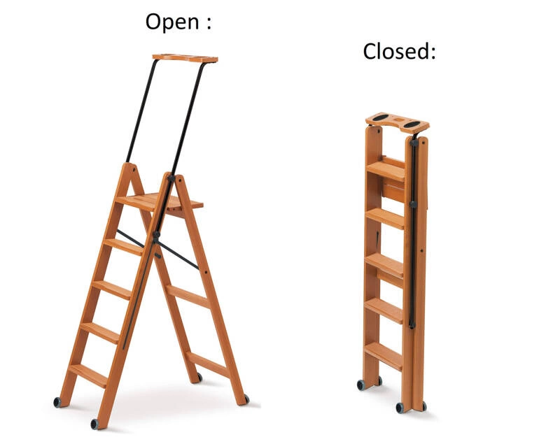 ARREDAMENTI - TUSCANIA 5 Drewniana drabina - 182 x 50 cm, Brązowy