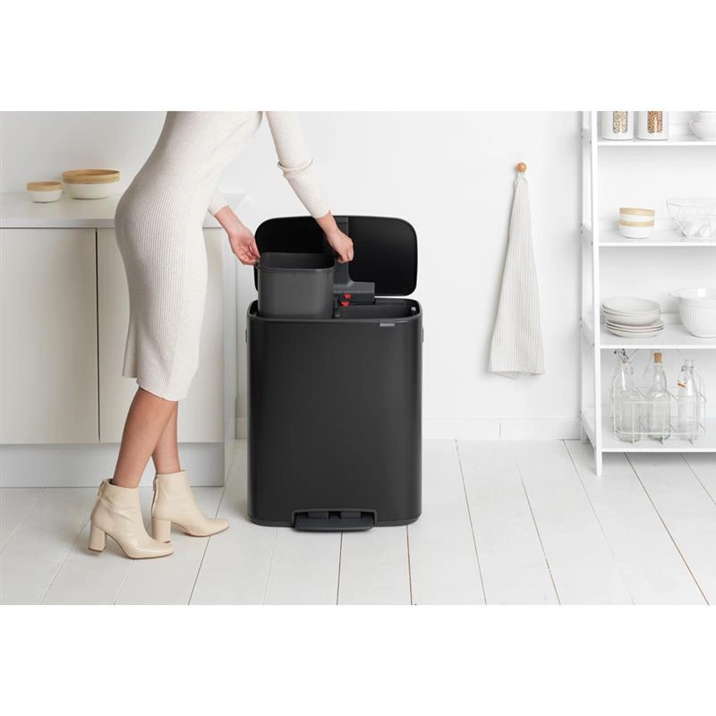Brabantia - Kosz na śmieci pedałowy Bo 2x30L czarny