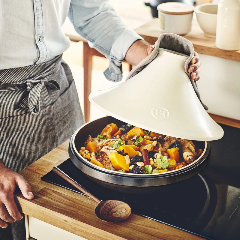 Emile Henry - Tagine Delight indukcja 33cm 4L- czerwono-czarny