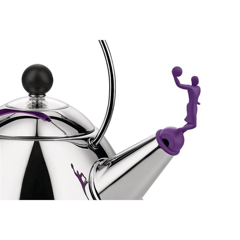 Alessi - czajnik z gwizdkiem, koszykarz, fioletowa rączka 9093