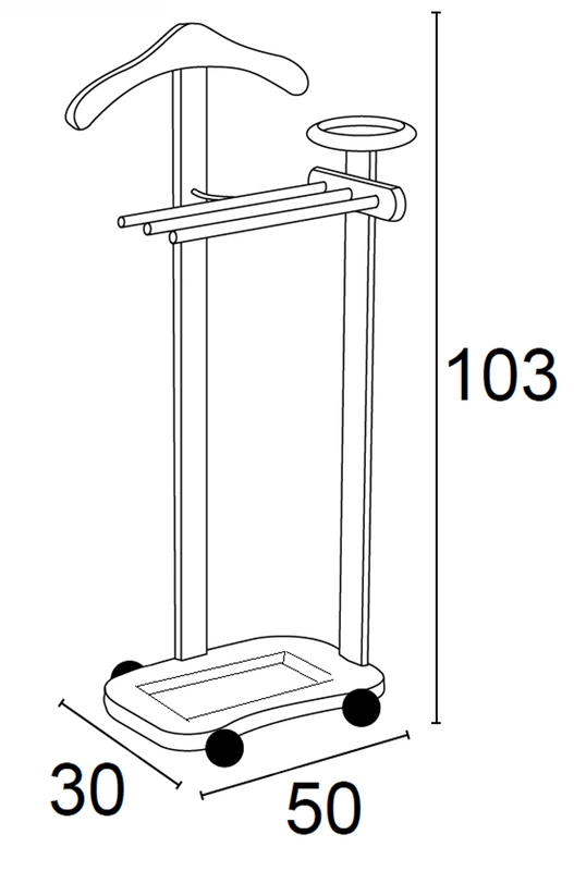 ARREDAMENTI - ANTIMO Stojak na ubrania i garnitury - 44 x 35 cm, Brązowy