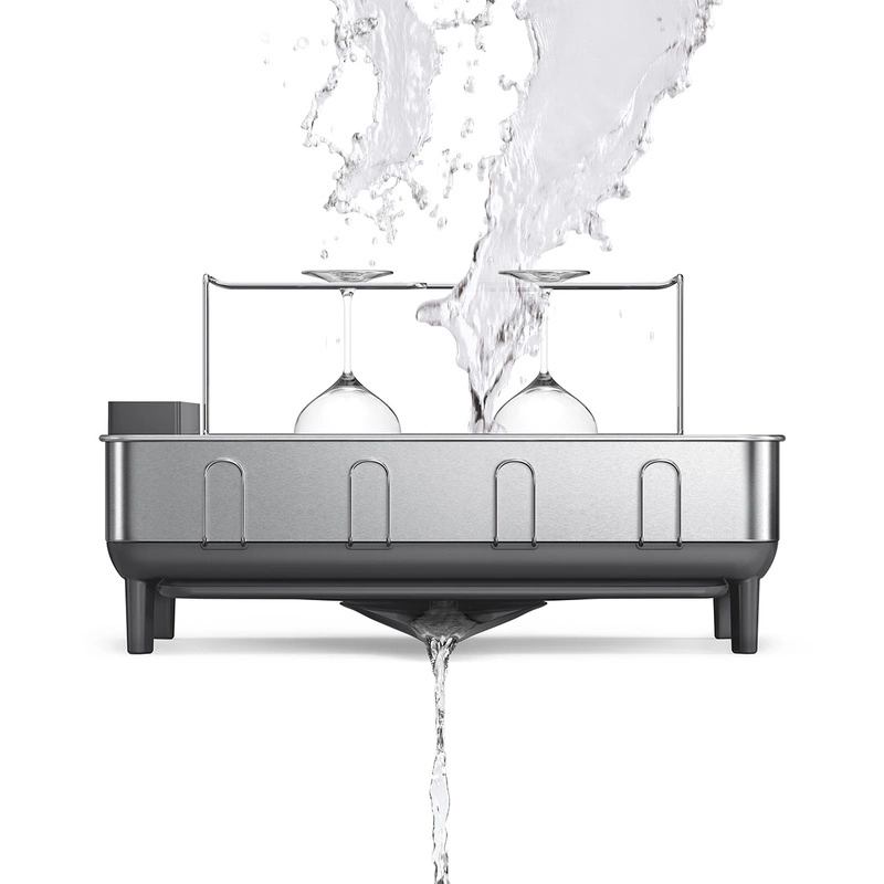 simplehuman - Ociekacz do naczyń z uchwytem - szary