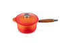 Le Creuset - Rondel żeliwny z drewniana rączką 18 cm płomienny