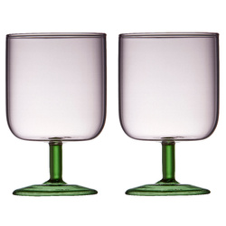 Lyngby Glas - Kieliszki do wina Torino 300 ml 2 sztuki różowo/zielone