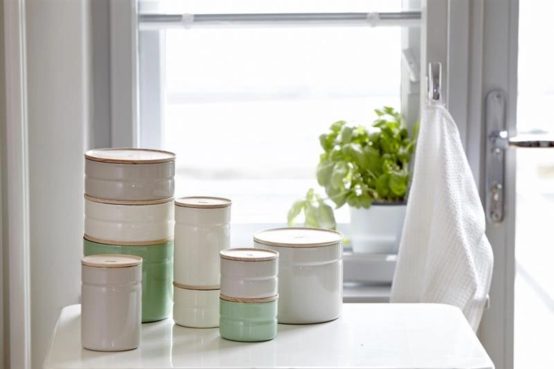 Riess - Pojemnik kuchenny z drewnianą pokrywą 0,2l Pure White