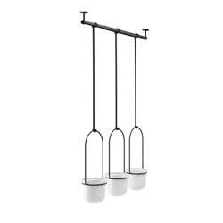 UMBRA – Kwietnik potrójny czarny/biały, TRIFLORA