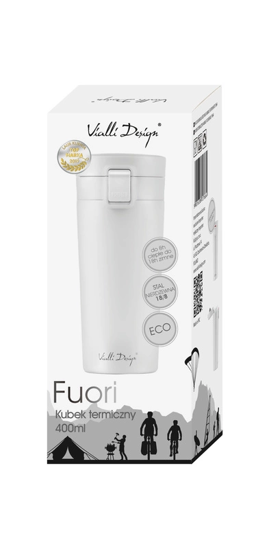 Vialli Design - Kubek termiczny 400ml FUORI biały