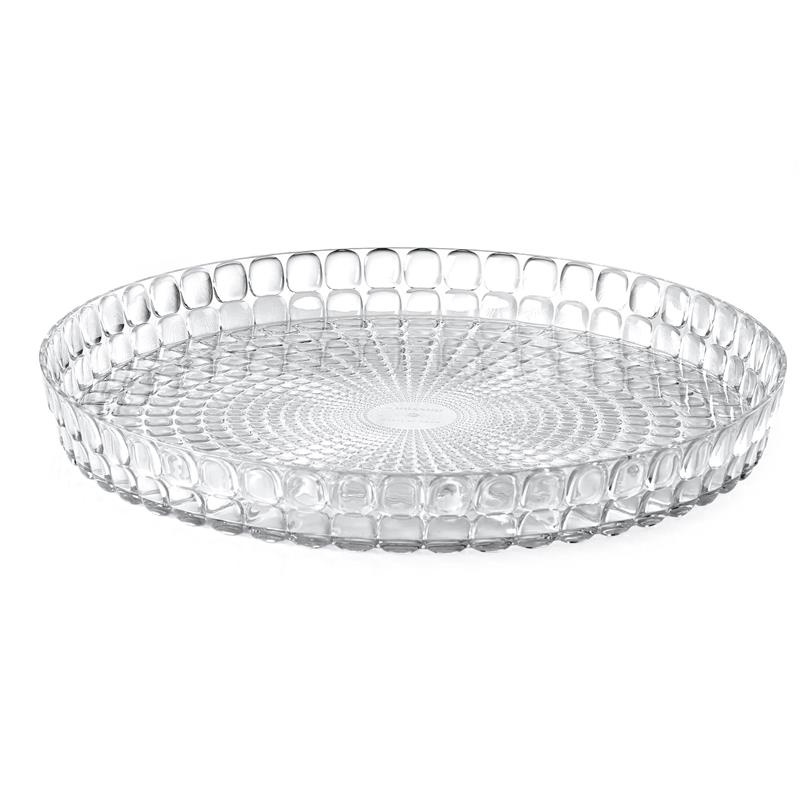Guzzini - Okrągła taca, średnica 35,6 cm; transparentna TIFFANY