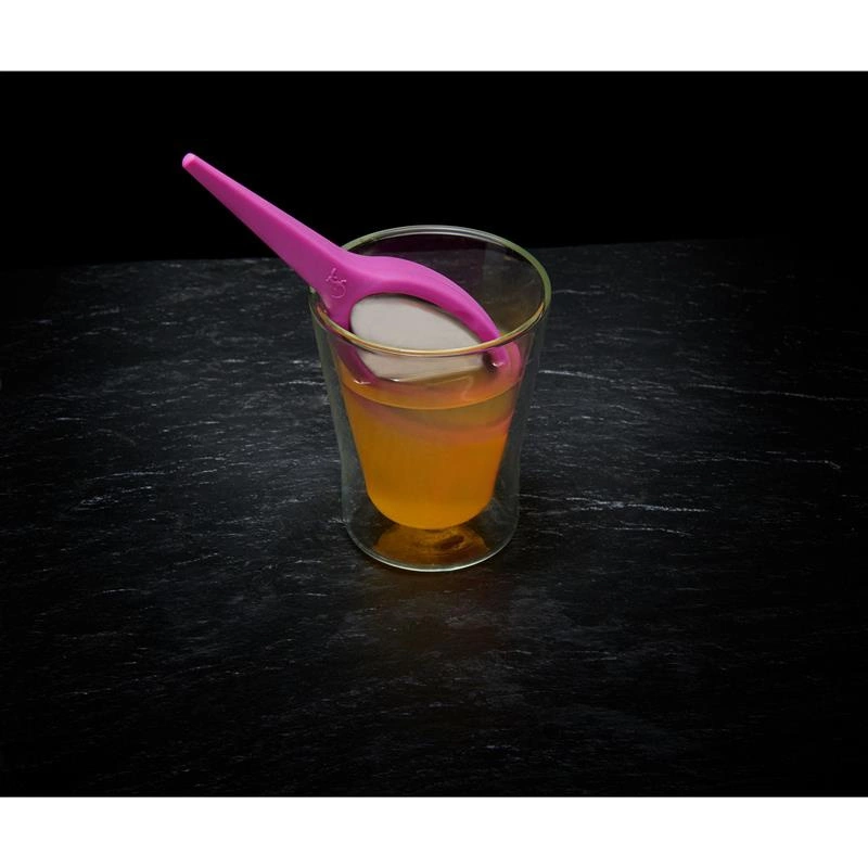 Lurch - zaparzacz do herbaty imbirowej z tarką, silikon/stal nierdzewna, 15,5 x 4,5 x 2,5 cm, różowy Tea-Egg