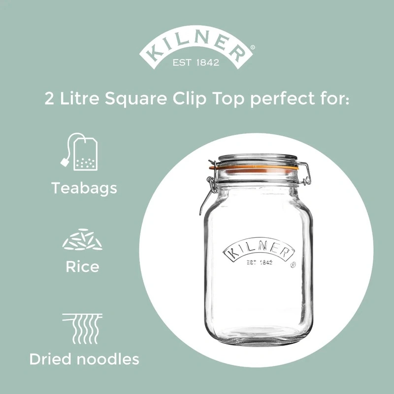 Kilner - Słoik 2l, Square Clip Top Jar