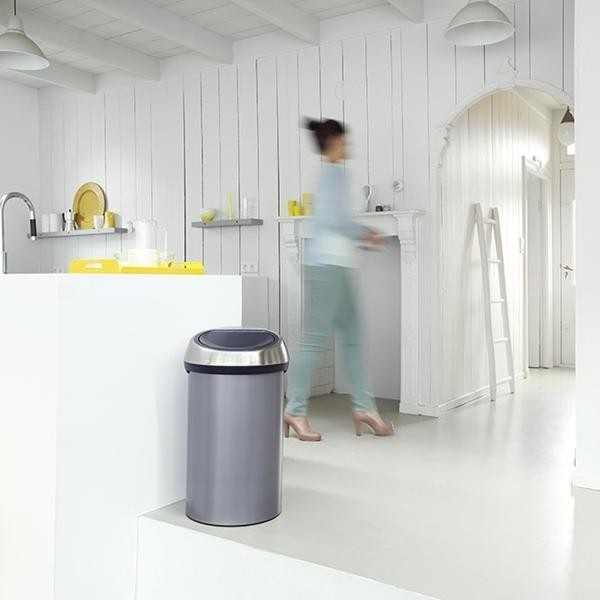 Brabantia - kosz na śmieci Touch Bin - 60 L, platynowy - pokrywa stal matowa FPP