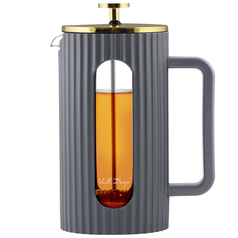 Vialli Design - Zaparzacz do kawy i herbaty 1000 ml Livio szary